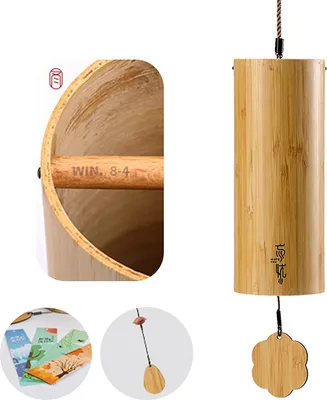 Produktbild von Meditační zvonkohra, větrná zvonkohra, čakrový akord, větrná zvonkohra pro domácí dekoraci, relaxace, dárek, sakrální čakra, G akord