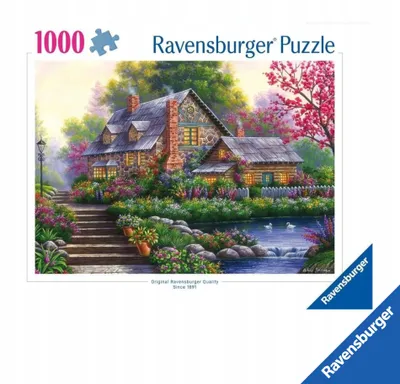 Obrázek produktu pro Puzzle Ravensburger, Romantická vesnice s farmou, 1000 dílků