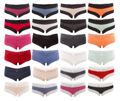 Produktbild von Fabio Farini - 5 Stück Damen Unterwäsche - Frauen Unterhosen Panty Slip mit floraler Spitze und Schleifchen, zufällig ausgewählte Farben