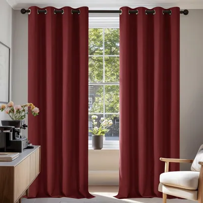 Produktbild von Verdunkelungsvorhänge Kälteschutz 220x140 cm Rot 2er Set