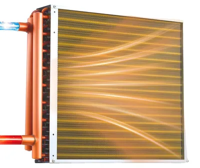 Zdjęcie produktu dla Wymiennik Ciepła Żebrowany Vevor 457X457 Mm 35 2 Kw Miedź Aluminium