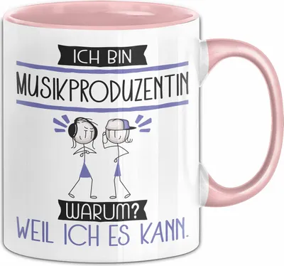 Produktbild von Musikproduzentin Tasse Geschenk Ich Bin Musikproduzentin Warum Weil Ich Es Kann Geschenkidee Geburtstag (Rosa)