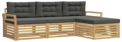 Productafbeelding van vidaXL Tuinset met 4 zitplaatsen, wit en antraciet