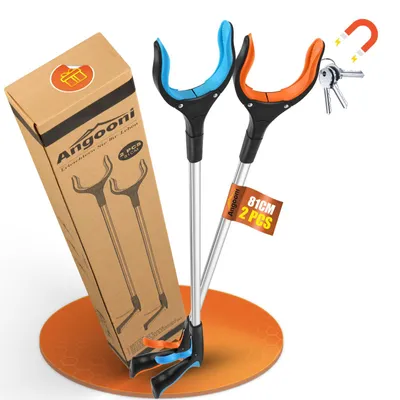 Image de Pince à déchets de 81 cm, lot de 2, avec tête pivotante, pour personnes âgées