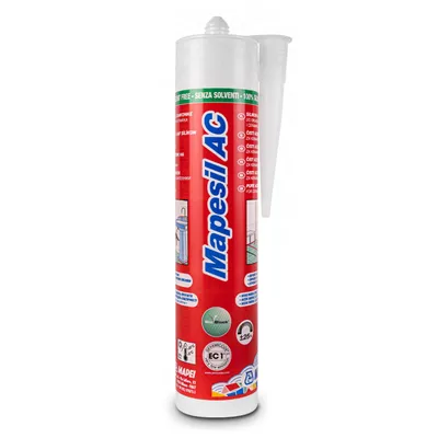 Produktbild von MAPEI® MAPESIL AC 1-Komponenten Fugen-Silikon 115 Flussgrau 310 ml zum Abdichten mit BioBlock® ANTISCHIMMEL