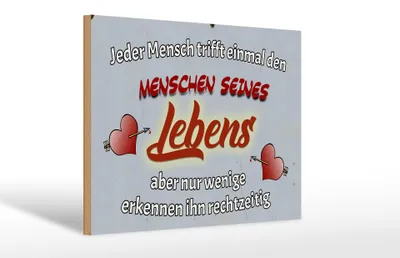 Produktbild von Holzschild Spruch 30x20cm Jeder Mensch trifft einmal den