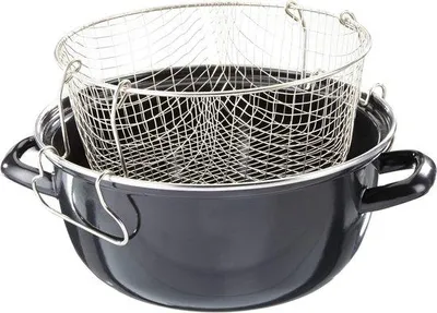 Immagine prodotto di Padella per friggere in acciaio da 24 cm - Friggitrice in ghisa per uso medico