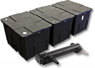 Produktbild von SunSun Komplettset: CBF-350C Teichfilter bis 90000 L Teichfilteranlage als Durchlauffilter, CUV-336 Teichklärer UVC Klärer mit 36 Watt UV-C Leistung