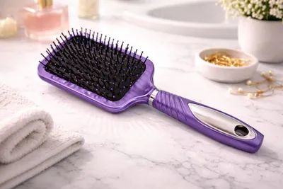 Produktbild von 4 x Haarbürsten Kamm Style Salon Ionen Funktion - 4 Farben Langhaarbürste Lila
