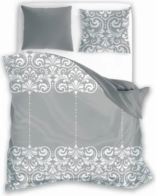 Zdjęcie produktu dla Pościel bawełniana 160x200 Glamour 020 szara ornamenty Faro 01