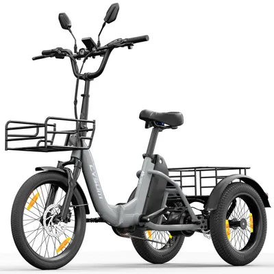 Produktbild von Draixcor E-Bike Faltrad AG1 3-Rad faltbares Damen u. Herren E-Fahrrad 960Wh Pedelec 120 km Heckmotor 250W 48V 20Ah Akku 20x3.0 Reifen Faltrad