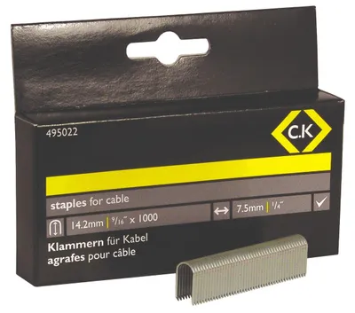 Productafbeelding van C.K., 495022, Klammerhaken AA8 voor nietmachines, halfrond, 7,5 x 14 mm