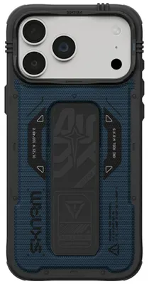 Imagen del producto de Funda Skinarma Phantom MagSafe + Soporte con agarre para iPhone 18 Pro Max / 17 Pro Max, color azul