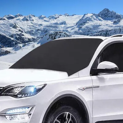 Zdjęcie produktu dla Magnetyczna osłona na przednią szybę samochodu 210x120cm czarna