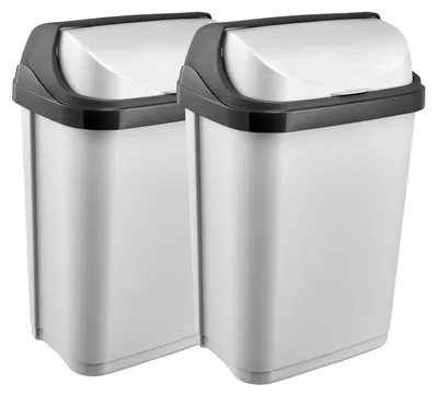 Produktbild von keeeper rasmus 2x Abfallbehälter mit Rolldeckel, 10 l, 25,5 x 19 x 39 cm, Light