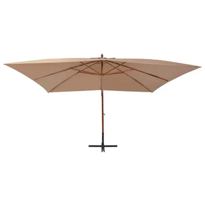 Produktbild von vidaXL Ampelschirm mit Holz-Mast 400x300 cm Taupe