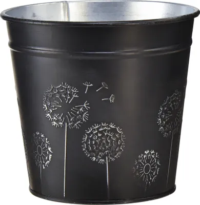 Produktbild von Metall Blumentopf mit Pusteblumen Motiv für stilvolle Dekoration