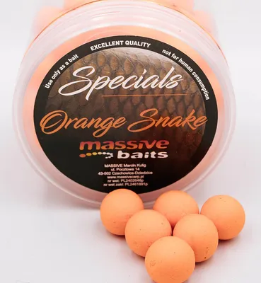 Zdjęcie produktu dla Przynęta Kulki Pływające Massive Baits Top Shelf Pop Up Orange Snake 14 Mm