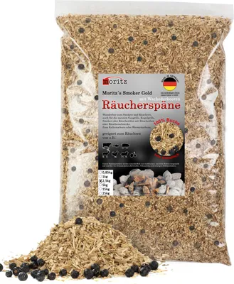 Produktbild von Moritz 2,5kg Räucherspäne Buche mit Wacholder fein 0,75 -2 mm Räuchern I Kalträuchern von Fisch Fleisch Wurst Käse Gemüse auch für BBQ I Grill - Räuchermehl