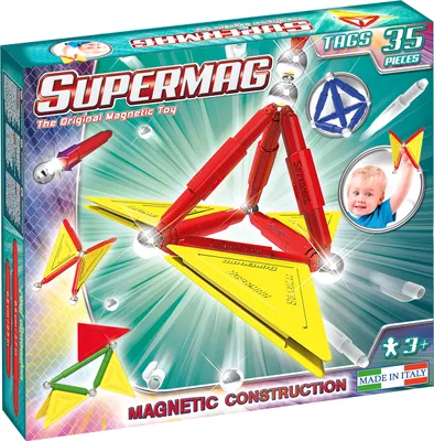 Image de Tags Supermag Kit de construction magnétique de base, 35 pièces
