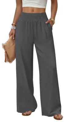 Produktbild von Damen-Sommerhose, hohe Taille, Palazzo-Schnitt mit Taschen und weiten Beinen