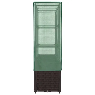 Produktbild von vidaXL Hochbeet mit Gewächshaus-Aufsatz Rattan-Optik 160x40x153 cm