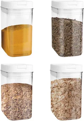 Imagen del producto de Ibenzoa® - Juego de 4 recipientes herméticos de 800 ml – Contenedores rectangulares transparentes para alimentos con tapa de silicona hermética, libres de BPA, apilables, aptos para lavavajillas y congelador, de 11,3 x 7,3 x 15 cm