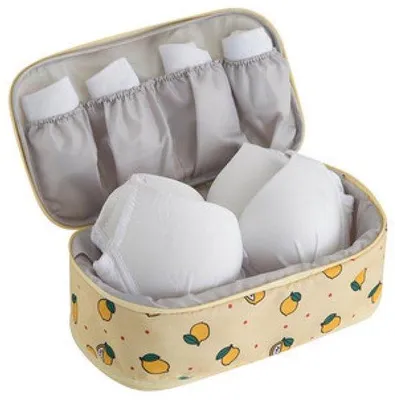 Productafbeelding van Ibenzoa® Gele reiskosmessen voor dames, multifunctionele organizer met 2 compartimenten, waterdicht, lichtgewicht, met handvat