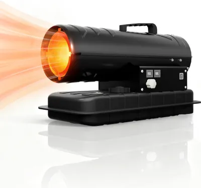 Productafbeelding van XINZI Dieselverwarmingskanon 20 kW – Olieverwarmer met thermostaat, digitale display en afvoerkachel, 14-liter tank, ideaal voor werkplaats, magazijn en bouwplaats