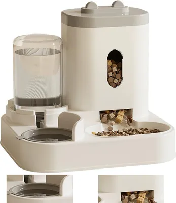 Produktbild von Automatischer Trinkbrunnen & Futterspender 3,3L für Katzen & Hunde, getrennte Futter- und Wasserspender