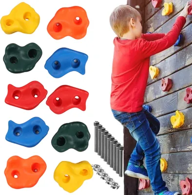 Image de FIT4MED | Pierres d'escalade - 10 pièces - Résistant aux intempéries - Couleurs vives - Montage facile