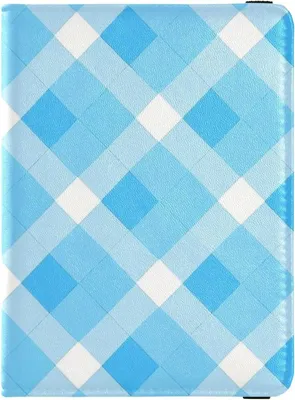 Produktbild von Reisepasshülle aus Leder mit Rautenmuster für Reisen, Impfpass und als Brieftasche, wasserdicht, Blau