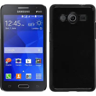 Produktbild von PhoneNatic Case kompatibel mit Samsung Galaxy Core 2 - Hülle schwarz Lederoptik Hard-case + 2 Schutzfolien