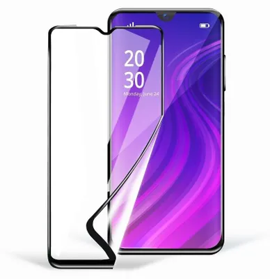 A screen protector is shown next to a smartphone.