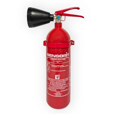 Produktbild von 2kg Co2 Löscher Kohlendioxid Feuerlöscher für elektrische Anlagen & EDV inkl. Instandhaltungsschild und Wandhalter