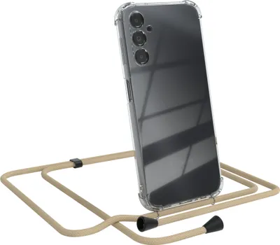 Produktbild von EAZY CASE Handykette kompatibel mit Samsung Galaxy A14 5G, Handyhülle mit Umhängeband, Handykordel, Schutzhülle Clear, Band in Blau