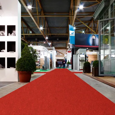 Zdjęcie produktu dla Dywan wystawowy Dywan ślubny Dywan eventowy Sintra Filc igłowany czerwony cętkowany 200x200 cm