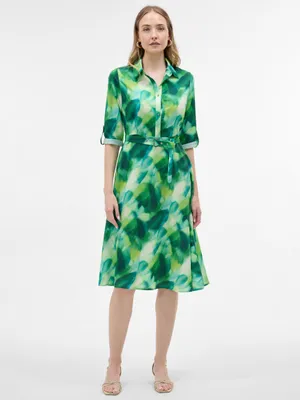Produktbild von Orsay Hellgrünes gemustertes Hemdblusenkleid für Damen 36