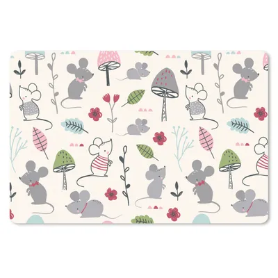 Produktbild von MuchoWow® Schreibtischunterlage Mäuse - Muster - Herbst - Pilz 60x40 cm - XXL Mauspad - Großes Mauspad