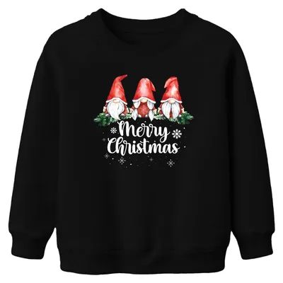 Zdjęcie produktu dla Wesołych Świąt Christmas Gnome Gnome Sweden - prezent świąteczny Christmas Uni Kids Christmas Jumper, czarny, 152
