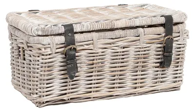 Produktbild von Rattan Truhe RESSY White Wash ca.60cm Couchtisch