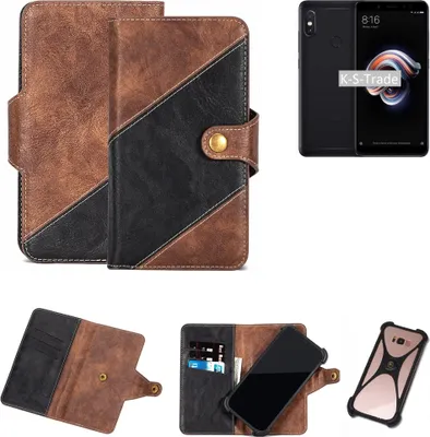 Produktbild von K-S-Trade Handy Hülle Schutz Hülle Schutzhülle Bookstyle Case kompatibel mit Xiaomi Redmi Note 5 Handy Cover Hülle Schutztasche 1x