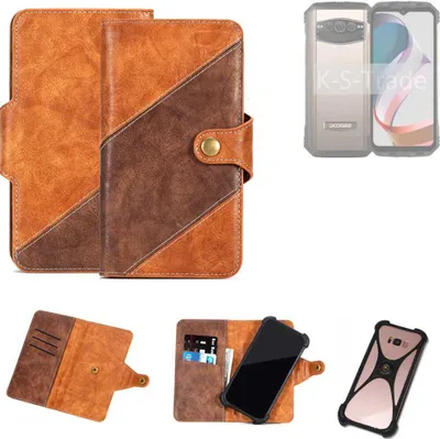 Produktbild von K-S-Trade Handyhülle Schutzhülle Bookstyle Case Wallet-Case kompatibel mit Doogee V30T Cover Klapphülle Kantenschutz Smartphone dunkelbraun braun