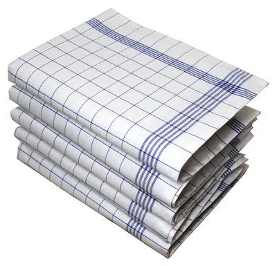 Produktbild von Blau XXL Geschirrtücher Baumwolle 10er Set , 60x80 cm , blau/weiß kariert , Geschirrtuch , Trockentuch , Küchentücher