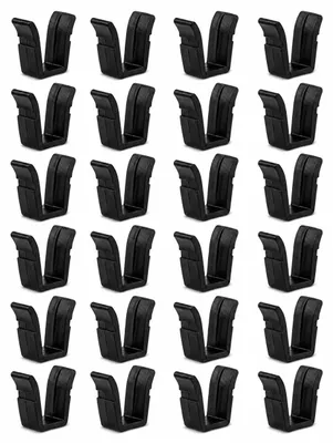 Produktbild von Gardinen Feststeller - Schwarz, 24er-Set - Vorhang Stopper für alle Vorhangschienen mit Innenlauf, Zwischenfeststeller / Endfesteller für alle Gardinenröllchen, Vorhanggleiter, KI-generiertes Bild
