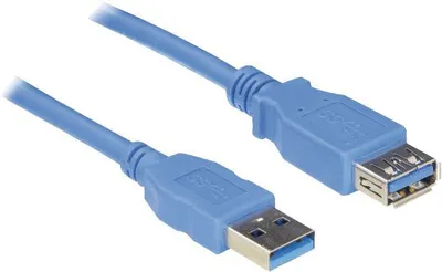 Obrázok produktu pre Hapena USB3AAV2, 1,8 m, USB A, USB A, USB 3.2 Gen 1 (3.1 Gen 1), 5 Gbit/s, modrý