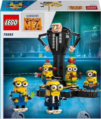 Zdjęcie produktu dla LEGO Despicable Me 4 Gru i minionki z klocków, Filmowa Zabawka dla Dziecka, Zestaw dla 9-latka z Figurkami Minionków do Zbudowania, Pomysł na Prezent dla Chłopców, dla Dziewczynek, 75582