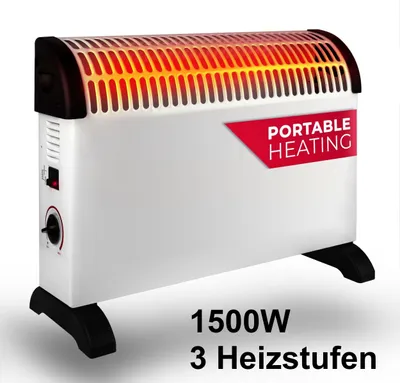 Produktbild von JUNG Konvektor ALPINA Heizung Elektro Mobil, Konvektor Heizung Elektroheizung, 1500 W, Energiesparend, Heizgerät, Wohnzimmer