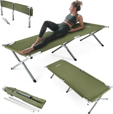 Produktbild von Outtec® Campingbett, Klappbar Feldbett - 203 x 70 x 45 cm - Klappbett Belastbarkeit bis 120 kg, Metallrohr 600D, Oxfordgewebe Tragbar