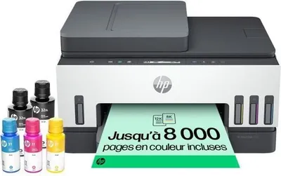 Image de Imprimante Tout-en-un HP Smart Tank 7305, Jet d'encre thermique, Couleur, Réservoir d'encre, A4, Recto-verso automatique